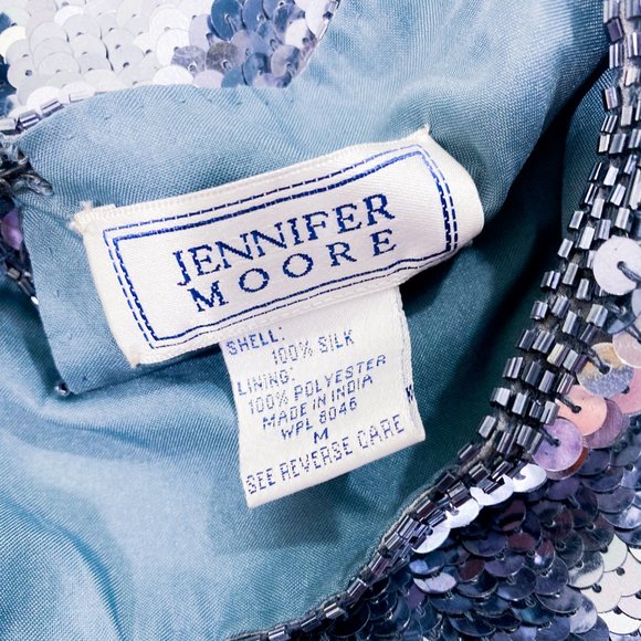 Jennifer Moore | Semi-Formal Women's Silk Beaded Sleeveless Sequin Shirt || Tank - Picture 14 of 15